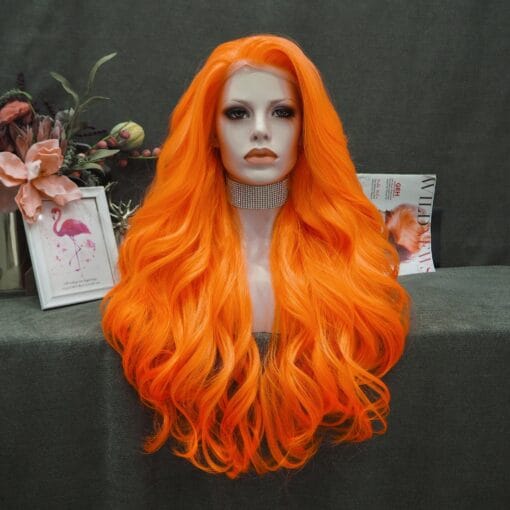 Orange Synthetic Charming Women Girls Lace Front Wig MI1609481