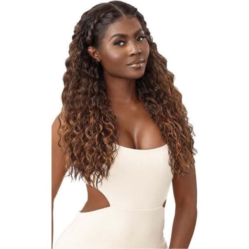 Outre 100% Human Hair Blend 13X6 360 Frontal Hd Lace Wig Andreina 24" MI1603543