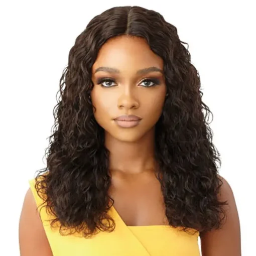 Outre 100% Unprocessed Human Hair Lace Part Wig Deep Curl MI1603017