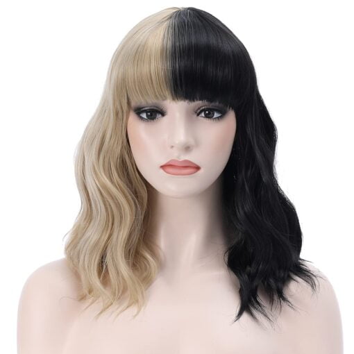 Pattnium Black And Blonde Wig Two Tone Wig Short MI1610431