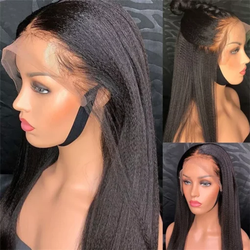 Peruvian Kinky Straight Yaki Virgin Human Hair 13X4 Lace MI1604276