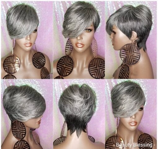 Pixie Cut Wig Grey MI1610485