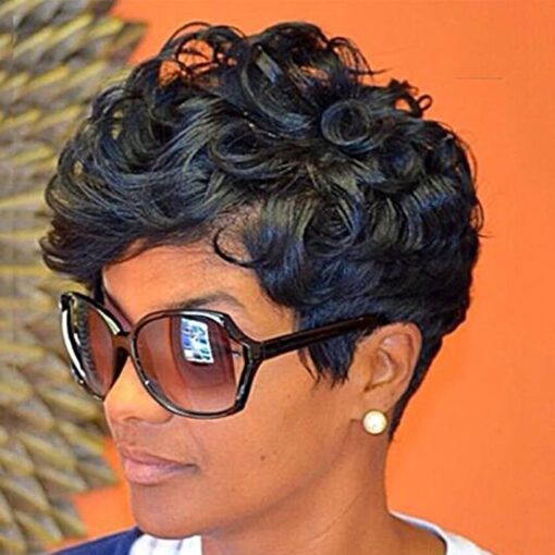 Pixie Cut Wig Human Hair Pixie Cut Curly Short MI1605571