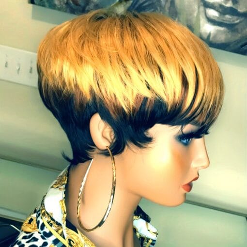 Pixie Cut Wigs Women Human Hair Glueless Short Wig Bangs MI1612018