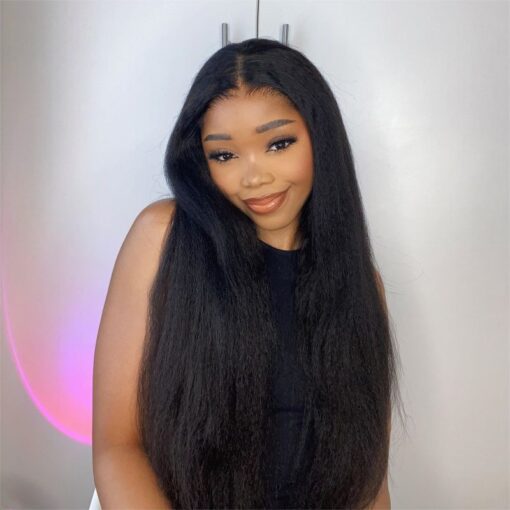 Pre Bleached Knots Glueless Kinky Straight Wig Shimmerwig MI1605184