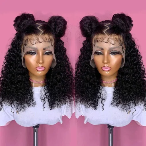 Pre Plucked 360 Full Frontal Lace Wigs Curly Indian 100% Human Hair Wig Glueless MI1604775