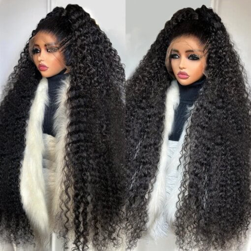 Pre Plucked 40 Deep Wave Curly Lace Front Wig With 13X4 Hd MI1603086