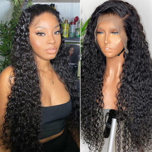 Raw Indian Curly Human Hair Wigs 4X4 5X5 Lace Closure Wigs For Women Women Human Hair Deep Curly Wig Pre Plucked With Baby Hair 180% MI1604369