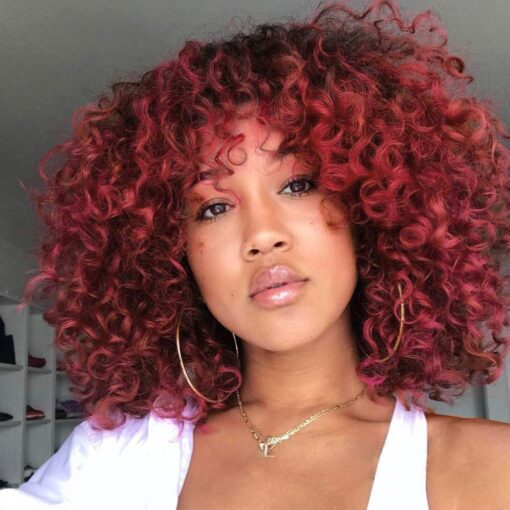 Red Afro Kinky Curly Lace Front Wig – Goddess Beauty Royal Wigs MI1610516