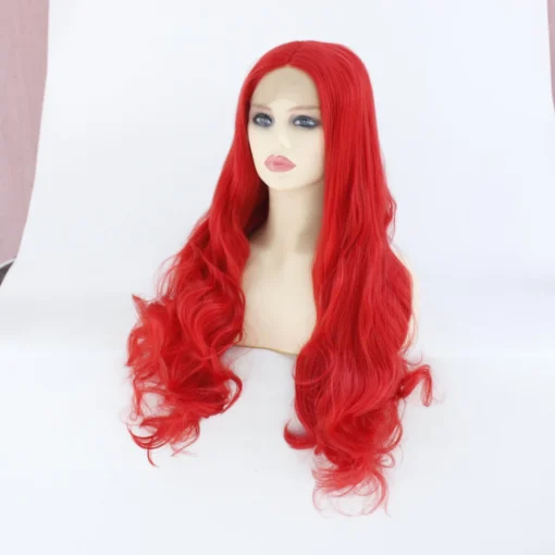 Red Natural Straight Loose Wave Synthetic Hair Cosplay Lace MI1611170