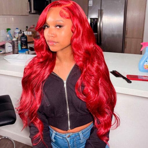 Red Wig 13X4 Hd Lace Wigs Straight Brazilian Hair ||Ashimary MI1611352