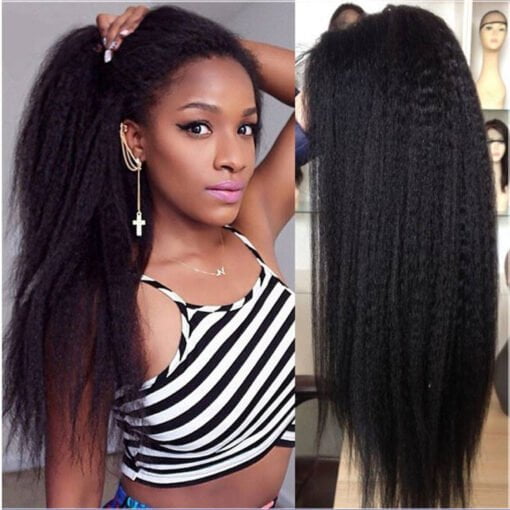 Remeehi Kinky Straight Full Lace Wigs With Baby Hair Indian Remy Hair MI1604787