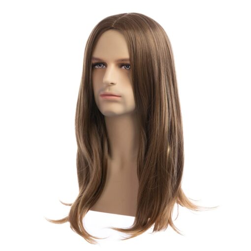 Sallcks Mens Long Brown Wig Long Straight Wig For Women Men Middle Part Synthetic Heat Resistant Hair Wigs For Women Daily Party Costume Halloween (Light Brown) MI1602587