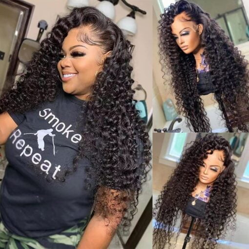 Semmely Hair 13X4 Lace Frontal Wig Loose Deep Wave Human MI1602378