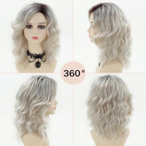 Sevencolors Platinum Blonde Wavy Bob Wigs For Women MI1611447