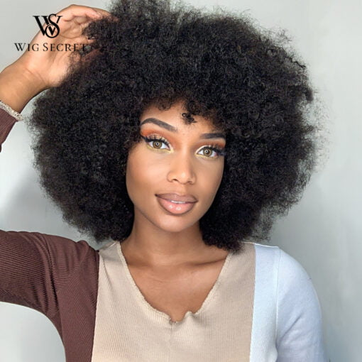 Short Afro Kinky Curly Human Hair Wigs For Women Black Women Full Machine Made Wig Bob Curly Wig Pixie Cut Wig Cheap Human Hair Wig MI1602397