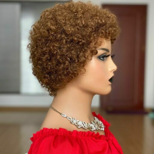 Short Afro Kinky Curly Wig Pixie Cut Wigs Brazilian Remy MI1603584