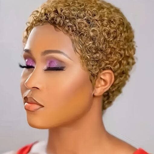 Short Afro Wigs 150% Density Afro Human Hair MI1603580