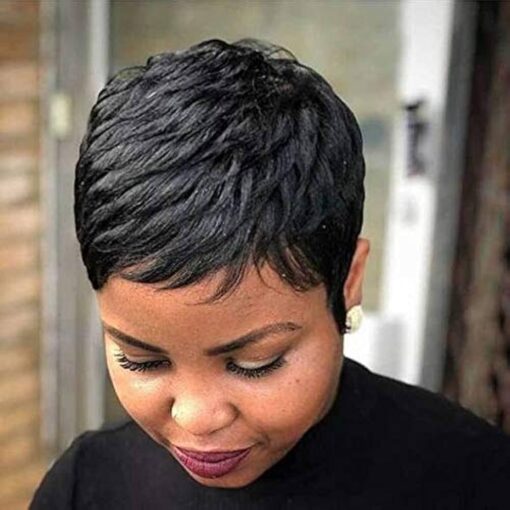 Short Black Pixie Cuts Hair Wigs African American Short Black Wig Female Hairstyles (9627 G) MI1603089