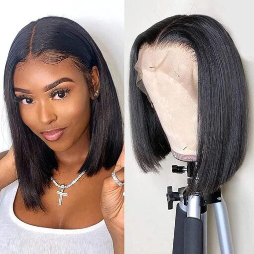 Short Bob Wigs Straight Human Hair Wigs For Women Black Women 13X4 MI1602107