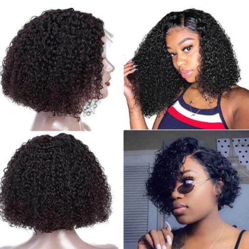 Short Curly Bob Wig Jerry Curls Lace Front Bob Wigs Curly MI1605504