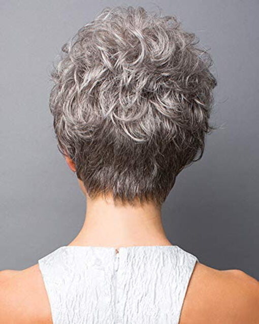 Short Curly Gray Wigs For Women Women Pixie Cut Wig Grey Easy Care Human Hair Wigs For Women MI1604227