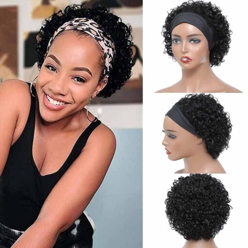 Short Curly Pixie Cut Headband Wig Short Curly Pixie Bob MI1602536