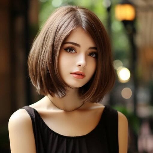 Short Dark Brown Wig For Women Women|Synthetic Brunette Wig For Women Girl|Shoulder Length Brown Wig For Women Daily Use MI1610790