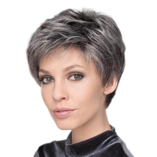 Short Grey Wigs For Women White Women Natural Wave Pixie Cut MI1611091