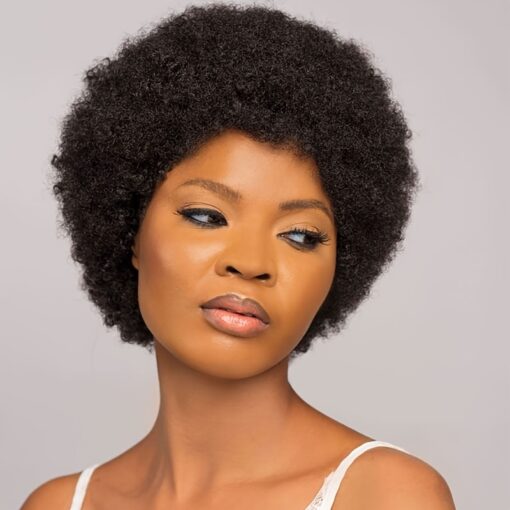 Short Kinky Afro Curly Human Hair Wigs Short Natural Curly MI1602401