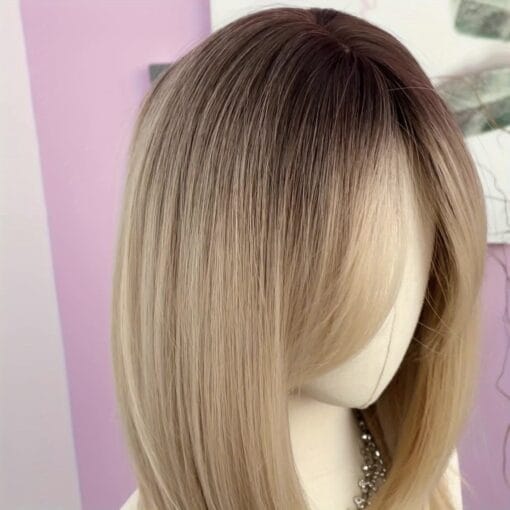 Short Ombre Blonde Brown Straight Bob Wigs Women Cute Bob MI1610592