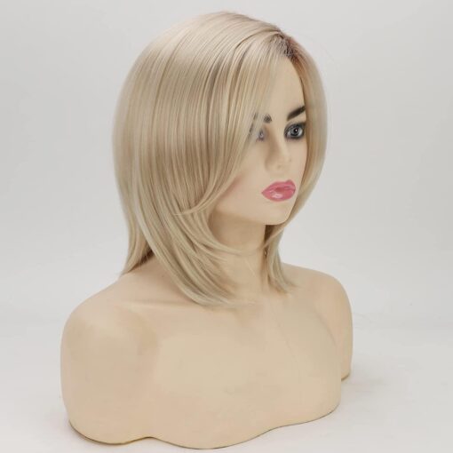 Short Platinum Blonde Bob Wigs For Women White Women Ombre Blonde MI1610361