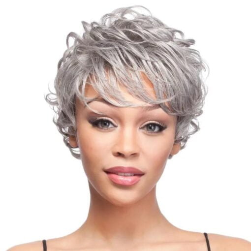 Short Wigs Mixed Grey Wigs MI1606354