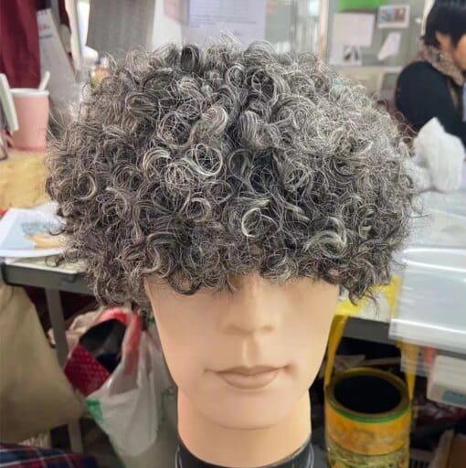 Silver Grey Afro Kinky Curly Bob Wig For Women Women Non Lace Salt MI1611884