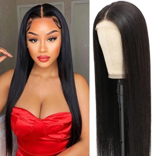 Straight 4X4 Lace Front Wigs For Women Black Women Human Hair MI1602046