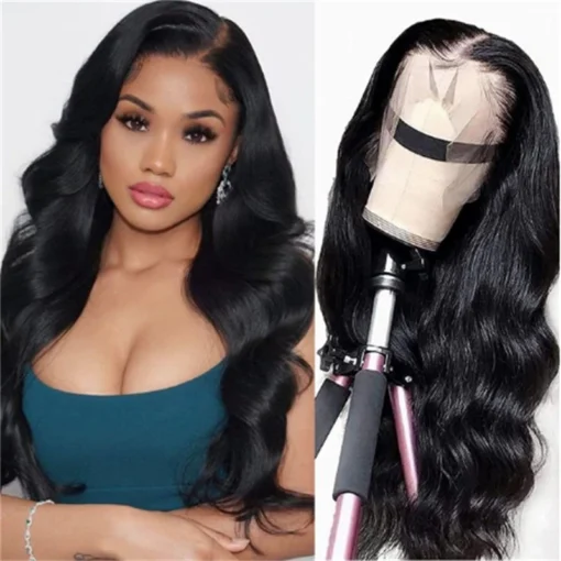 Super Quality Body Wave 13X4 Lace Front Brazilian Human Hair Wigs For Women Black Women (24Inch) MI1603523