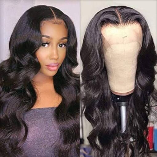 Synthetic Hair Lace Front Wigs For Women Black Women Long Natural Wavy Wave Lace Front Wig With Baby Hair Natura Hairline Realistic Human Hair Wig Body Wave MI1611927