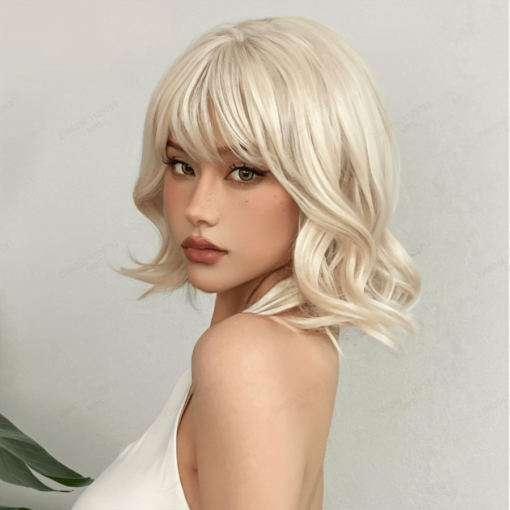 Synthetic Heat Resistant 613 Blonde Wigs Short Wavy Wigs MI1611007