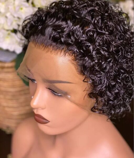 Synthetic Lace Front Pixie Cut Wig Kinky Curly Lace Front MI1602983