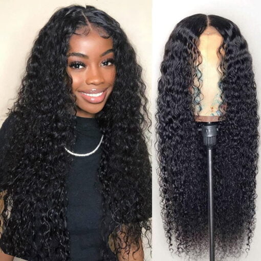 T Part Kinky Curly Wig Human Hair Curly Wigs For Women Black Women MI1602415