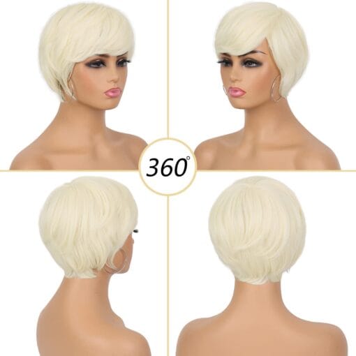 Tereshar Pixie Cut Wig For Women Black Women Blonde MI1612025