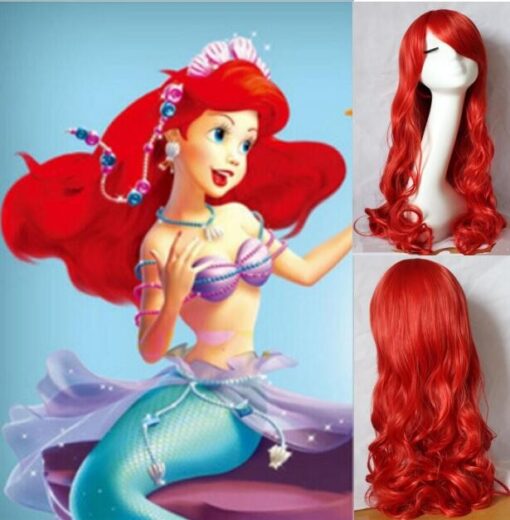 The Little Mermaid Ariel Curly Wave Red Wig Cosplay Wig MI1604893