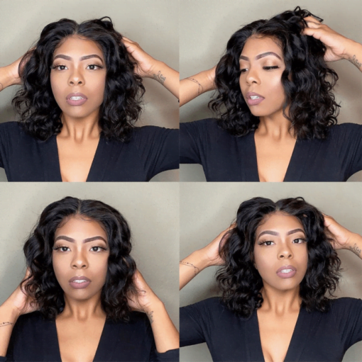 Thin Part Loose Deep Wave Bob Wig U Part Wig No Lace V Part MI1604636