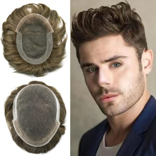 Toupee For Women Men Human Hair Swiss Lace Mens MI1602428