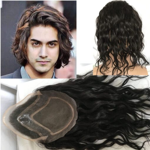 Toupee For Women Men Long Hair Men'S Wigs 12Inch Human Hair Wigs MI1611741