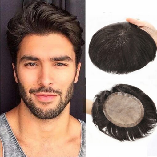 Toupee Men'S Prosthes Real Human Hair Male Wig Natural Hair Wigs For Women Man Thin Skin Brazilian Hair Pieces System Replacement MI1602660