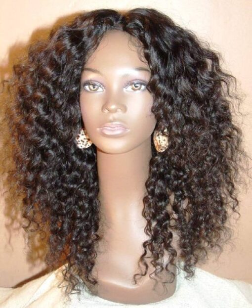 U Part Wig Kinky Curly Human Hair Wigs For Women Black Women With Baby Hair 1X3 U Part Wigs Middle Opening Brazilian Virgin Hair Wigs Loose Curly Half Wigs MI1603956