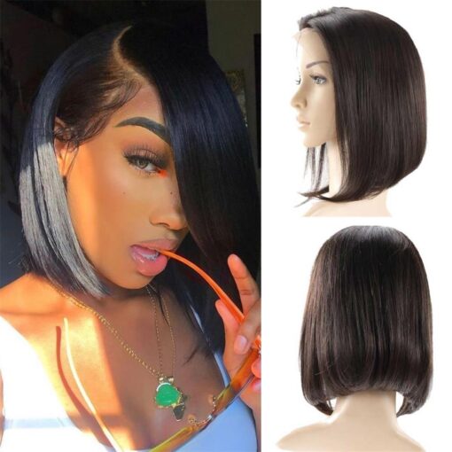 Ulit Hair Straight Bob Middle Part Preplucked 13X4 Lace Front Wig 13X6 Bob Wig MI1602338