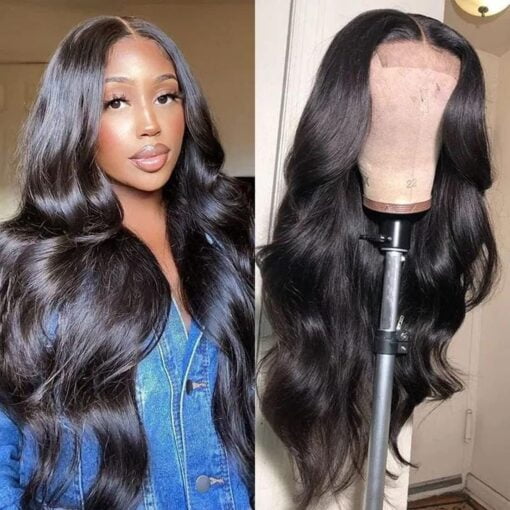 Unice 18 Inch Invisible 5X5 Hd Lace Closure Wig Human Hair Body Wave Real Undetectable Hd Lace Wigs For Women Women Human Hair Pre Plucked Natural Hairline MI1603229