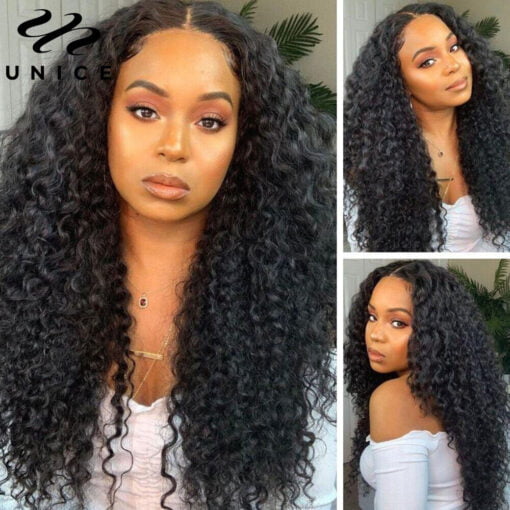 Unice Afro Kinky Curly U Part Human Hair Wig Cambodian V Part Virgin Hair Wig Us MI1603507